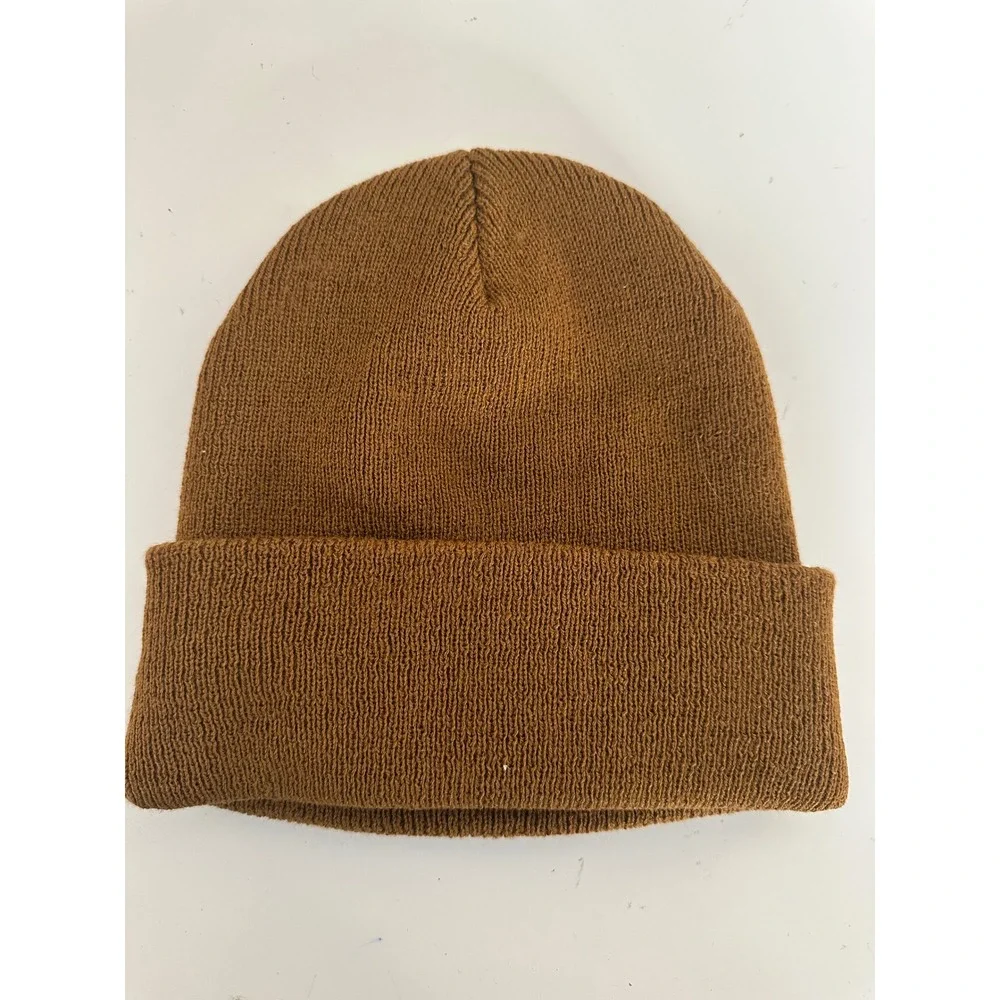 Carhartt Unisex Brown Ribbed Knit Cuffed Beanie One Size
